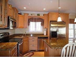 Granite counters in kitchen