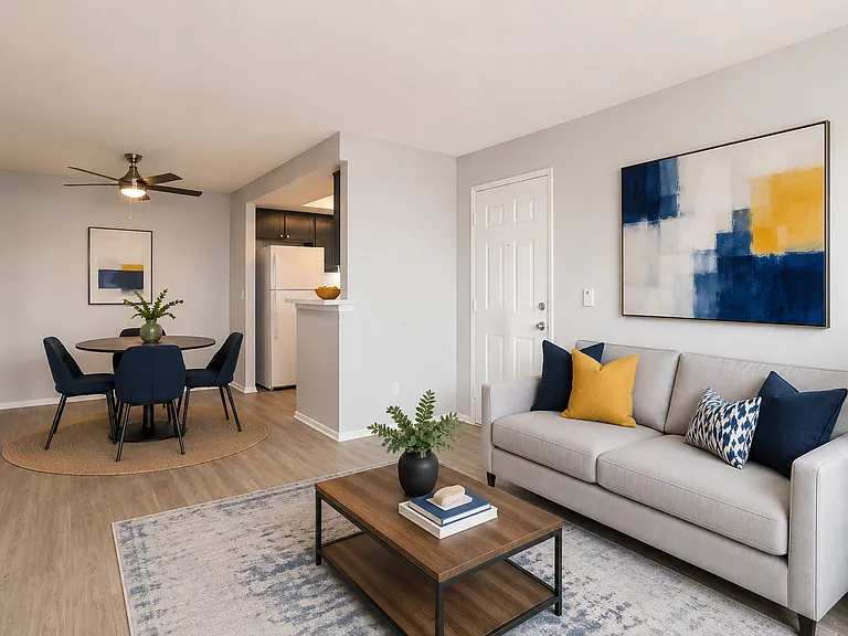 Living Room & Dining Area - Virtually Staged