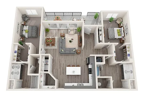 Floor plan B5: 2 Bed 2 Bath