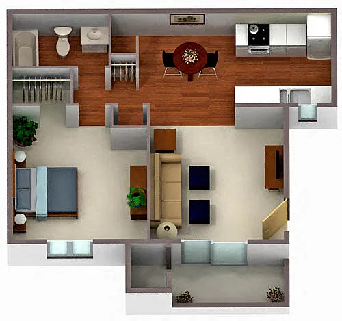 Floor plan 1x1 Classic