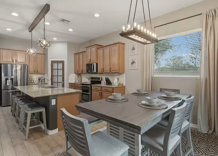 Gather around a stylish dining space made for laughter and meals.