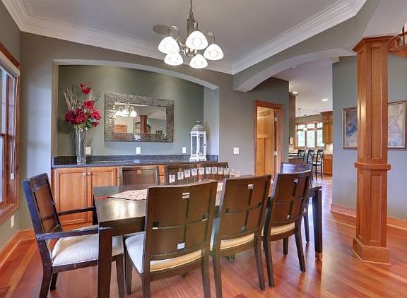 Formal dinning room with custom built-in.