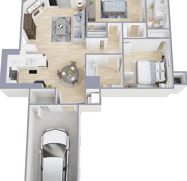 Santa Cruz II WITH ATTACHED GARAGE Floorplan Diagram