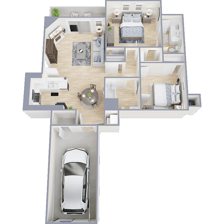 Floor plan Santa Cruz II WITH ATTACHED GARAGE