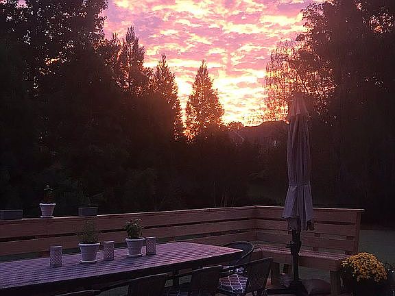 Back porch at sunrise