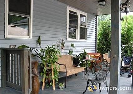 quiet and private back porch