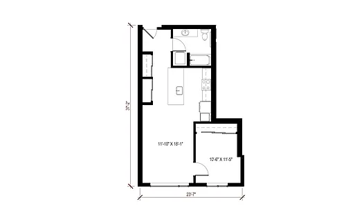 Floor plan 1 Bedroom - A32