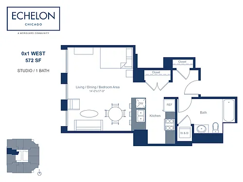 Floor plan 0x1 West