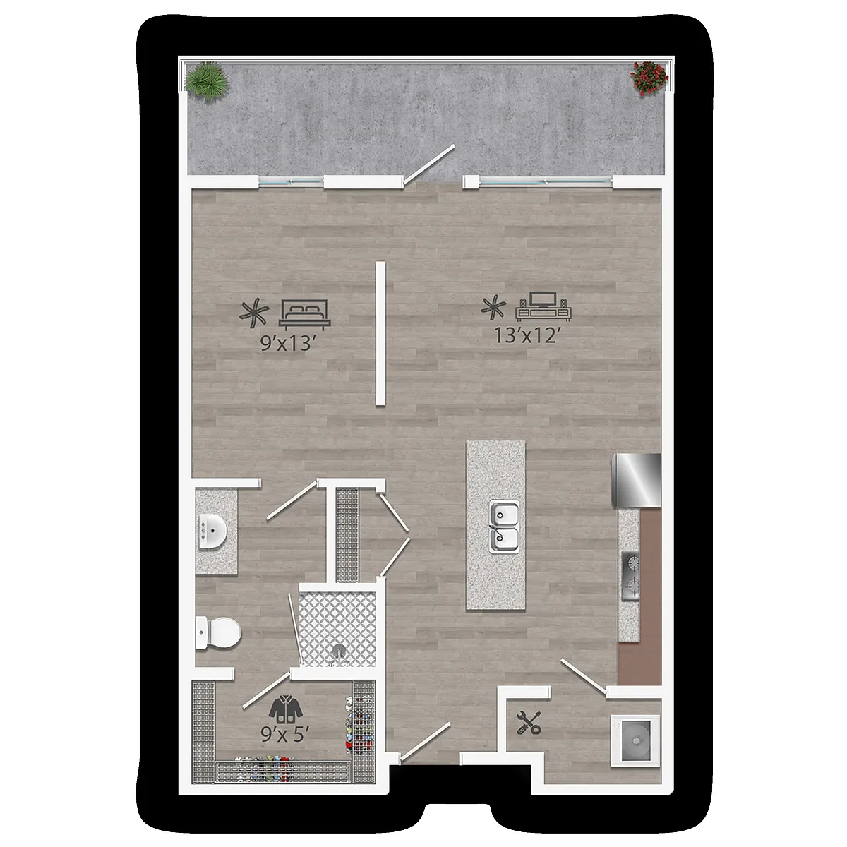 Floor plan Studio B