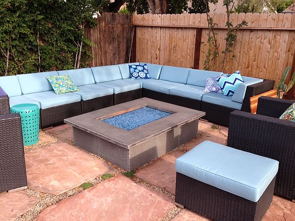 backyard seating with firepit