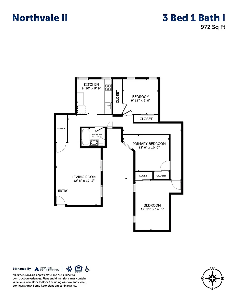 Floor plan 3 Bed 1 Bath I