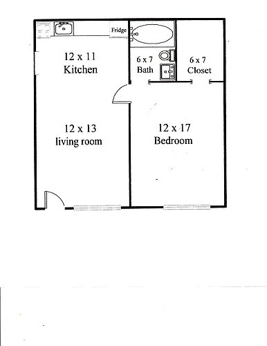 Floor plan 1BDRM