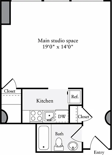 Floor plan The Lofts Studio B