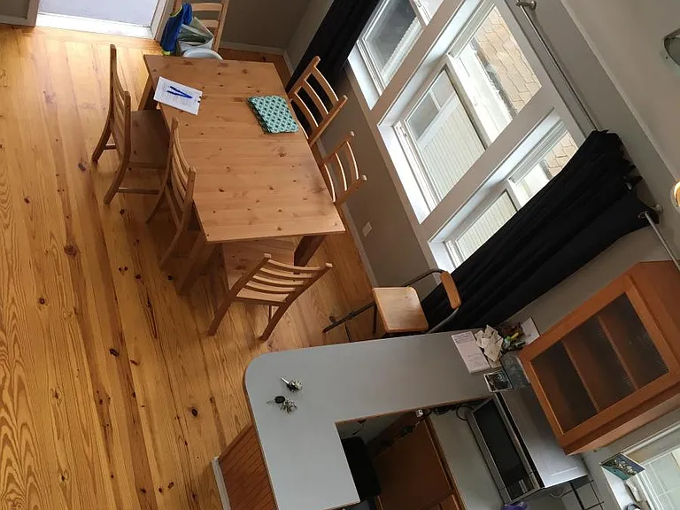 From loft down to dining room