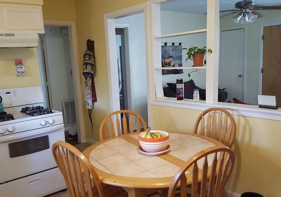 Kitchen looking into living room