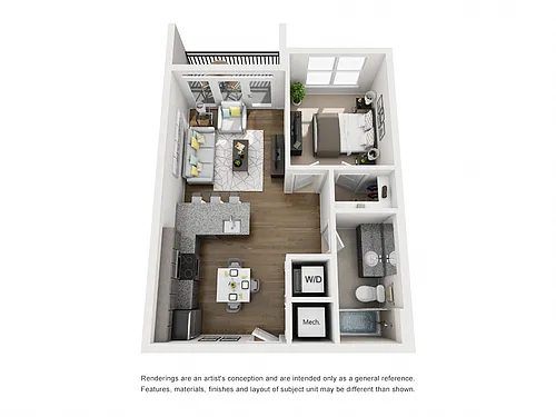 Floor plan Floor Plan A One Bedroom / One Bath w/Balcony