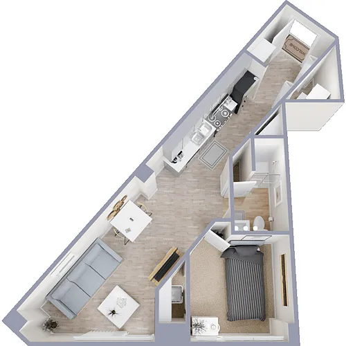 Floor plan 1 Bed 1 Bath