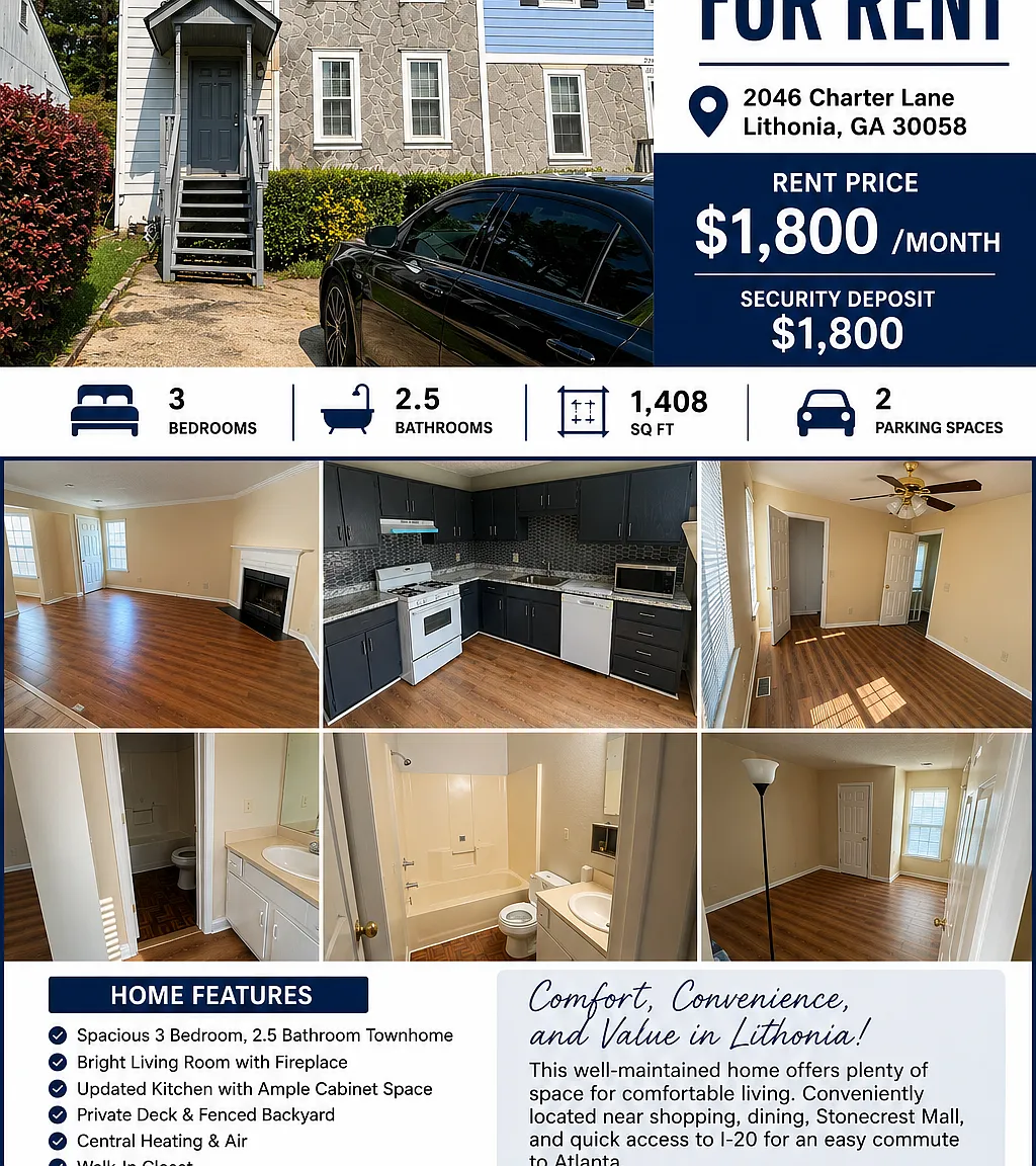 3 bed, 2.5 bath, 1408 sqft, $1,800 — Photo 1