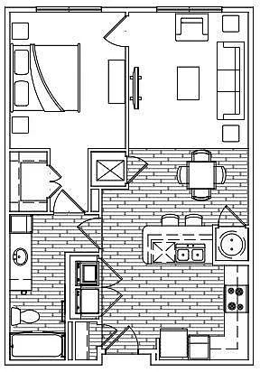 Floor plan 1 Bed 1 Bath