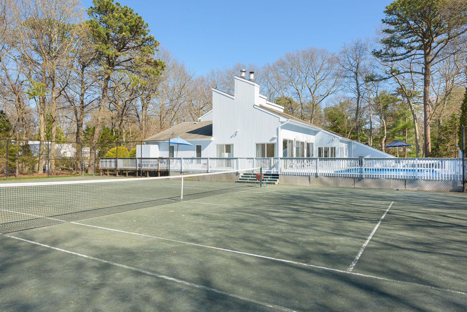  View of house from tennis court
