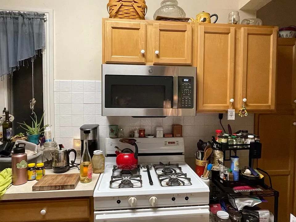 sink is to the left - shown is new microwave.