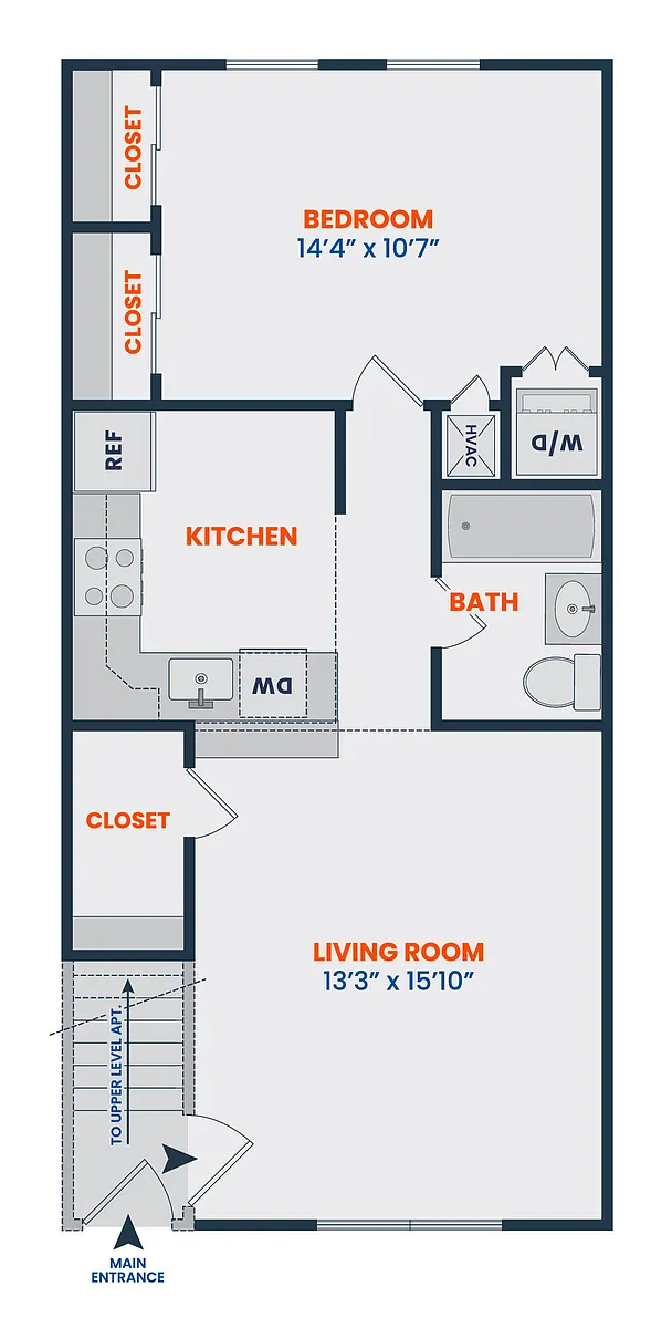 Floor plan 1 Bed | 1 Bath | Lux