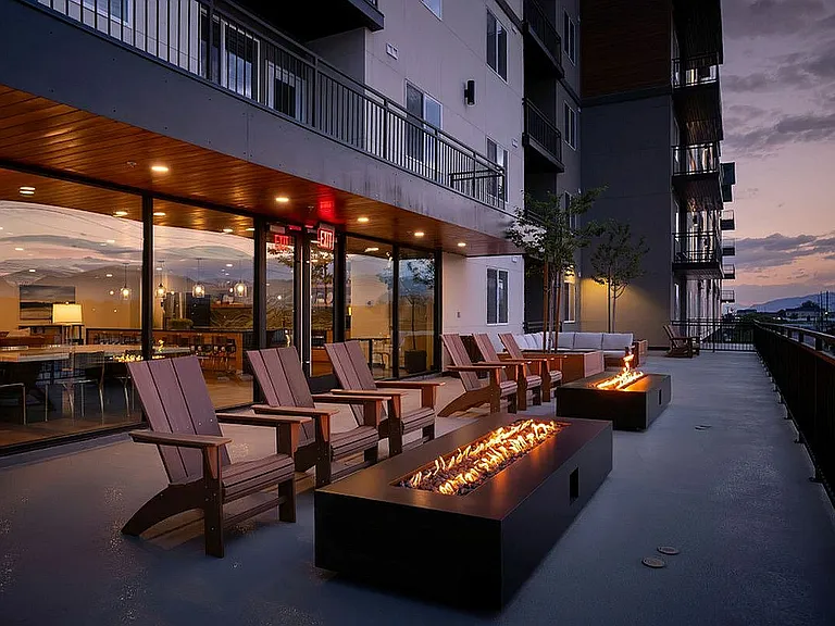 Current Apartments Deck and Fire Pit in Murray, Utah
