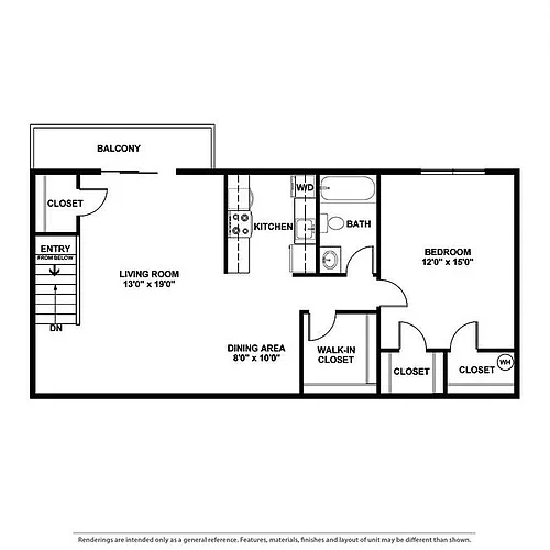 Floor plan 1 Bedroom CS