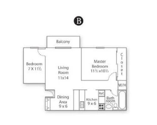Floor plan 2 Bedroom Plus B