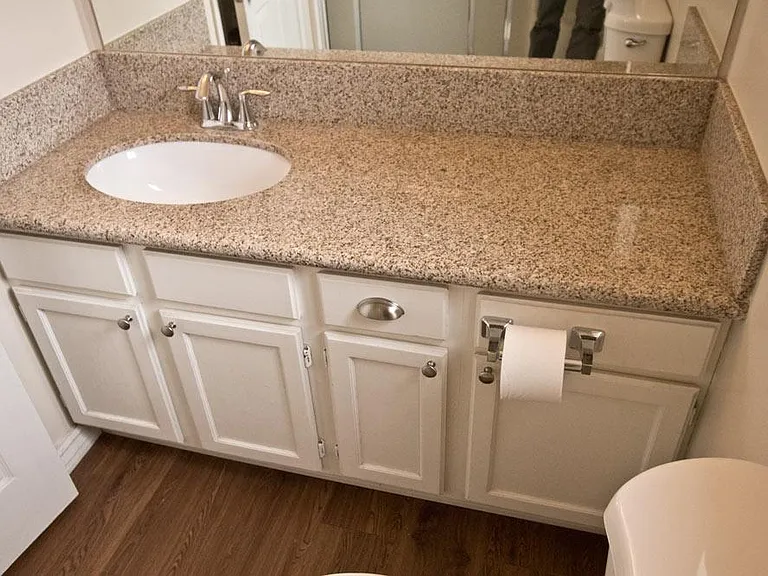 Master bathroom with granite countertops