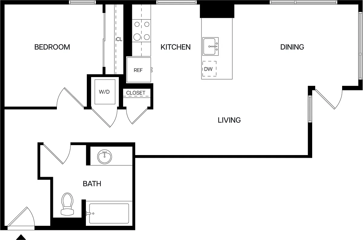 Floor plan 1 Bed/1 Bath-A10