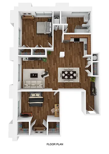 Floor plan 2 Bed 2 Bath