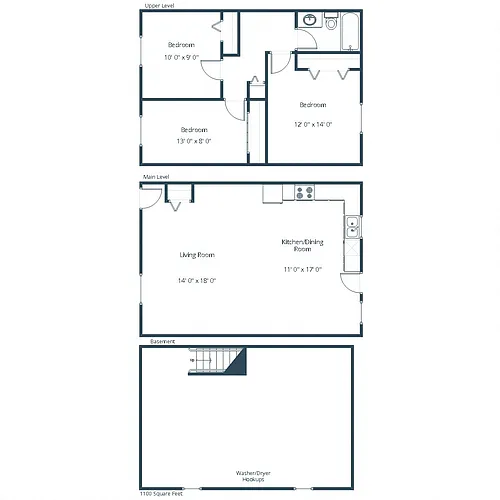Floor plan Three Bedroom 31B