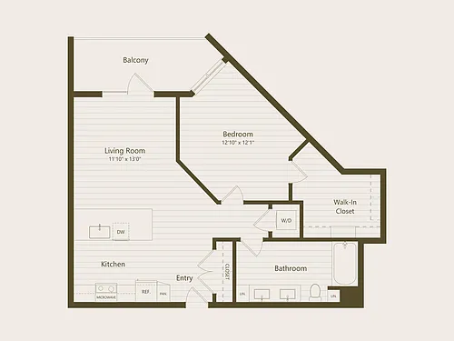 Floor plan 1K