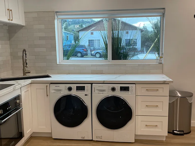 Samsung 2.2 Cu Ft High Efficiency Stackable Front Load Washer with Steam
Samsung 4.0 Cu Ft Stackable Ventless Heat Pump Electric Dryer