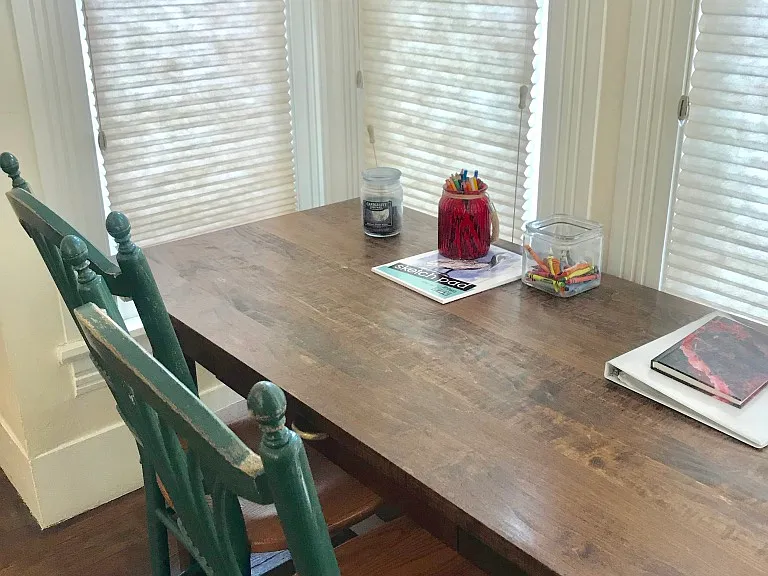 Cozy sunfilled nook for working or your am coffee.