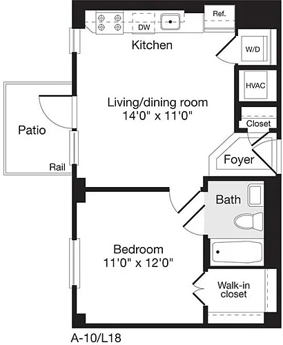 Floor plan 1 Bedroom A