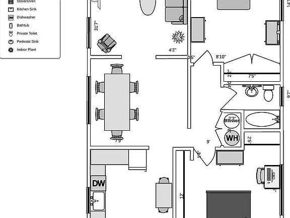 Floor plan of apartment.