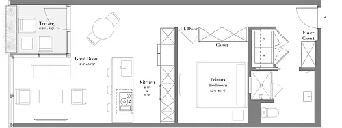 Floor plan 18 | 1B-05 | 0 Bed | 1 Bath