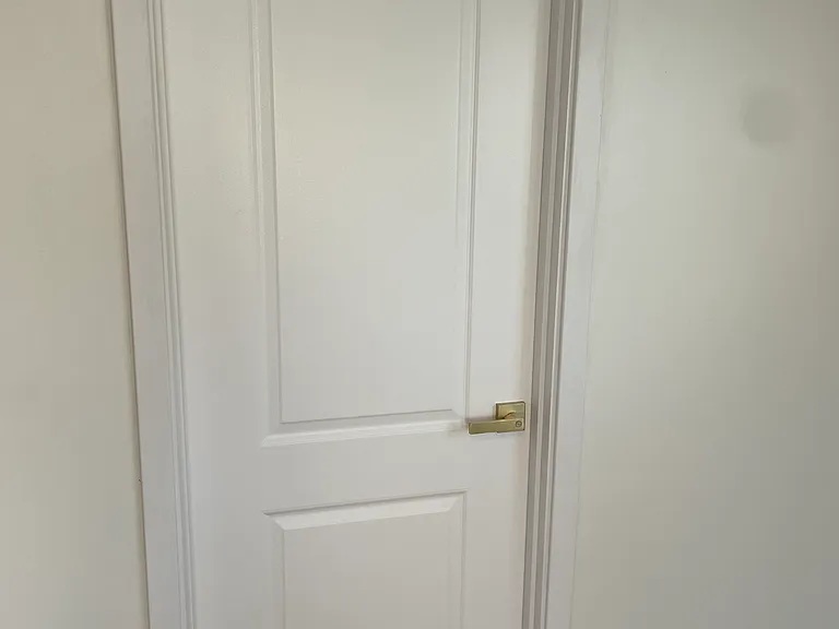 all new door with gold hardware
