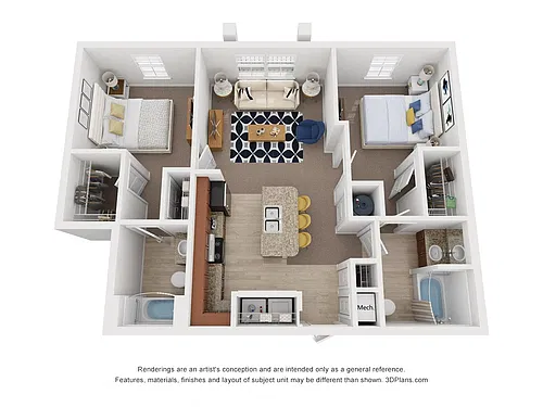 Floor plan Heritage Commons - Two Bedroom