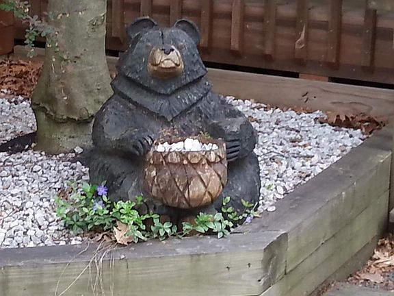 This kindly bear welcomes you!