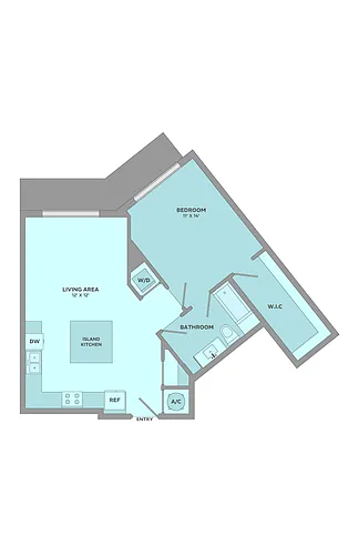 Floor plan 1 Bedroom, 1 Bathroom