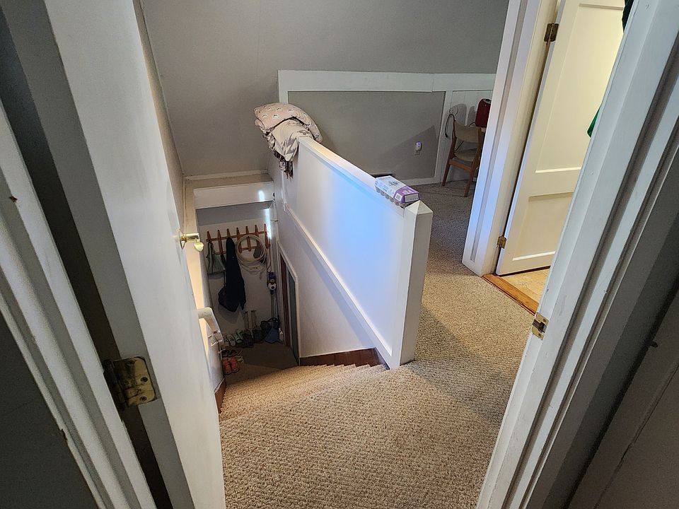 Entryway stairs view from the top.