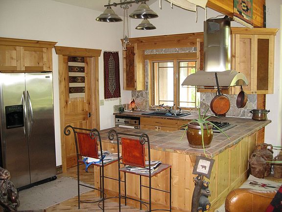 Warm,casual kitchen area