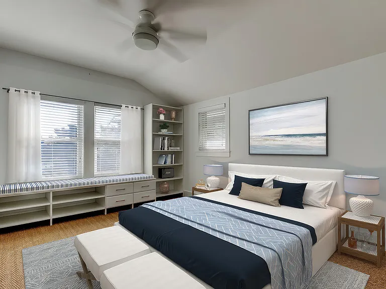 Upstairs Bedroom with separate bath and den.