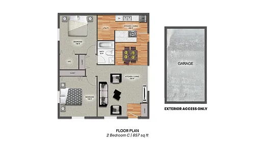 Floor plan 2 Bedroom C