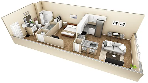 Floor plan Studio Haven Courtyard