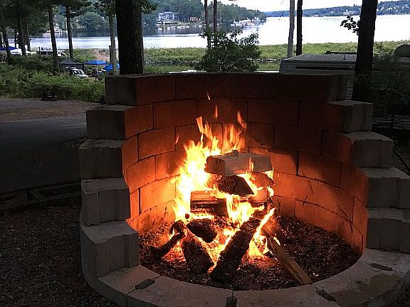 Outdoor firepit with view