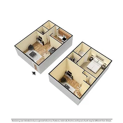 Floor plan 1 BED - LOFT